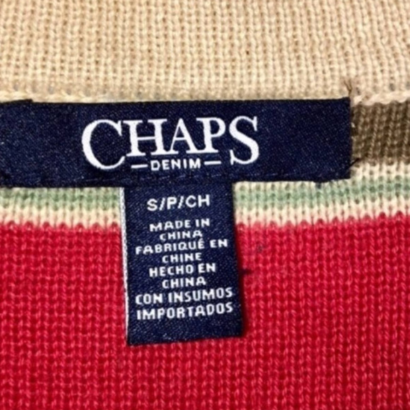 Chaps Women's  Striped Lace Up Multi  Rainbow Sweater Size Small - Picture 8 of 10